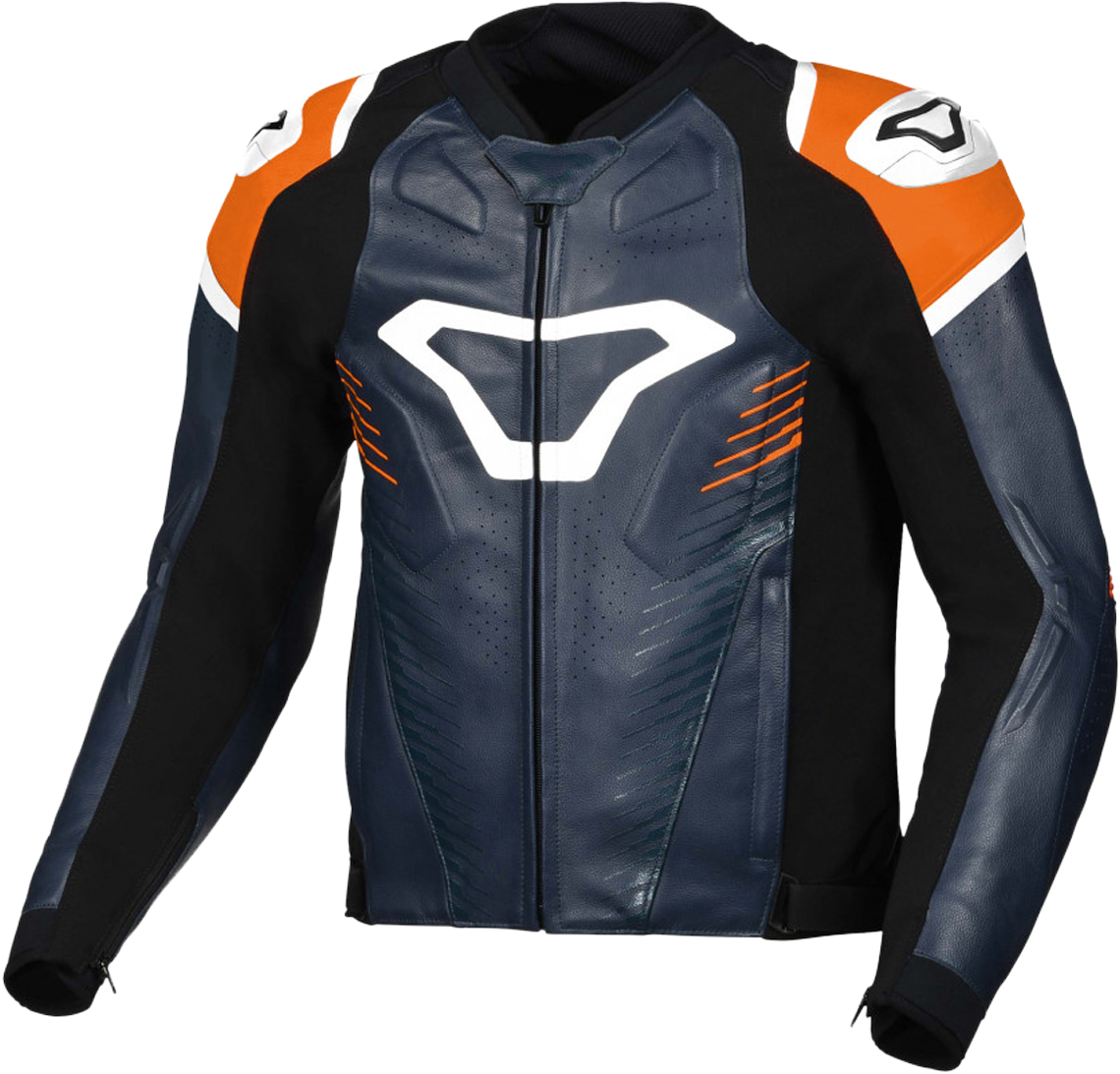 Macna Giacca Moto  Tronniq Blu-Arancio