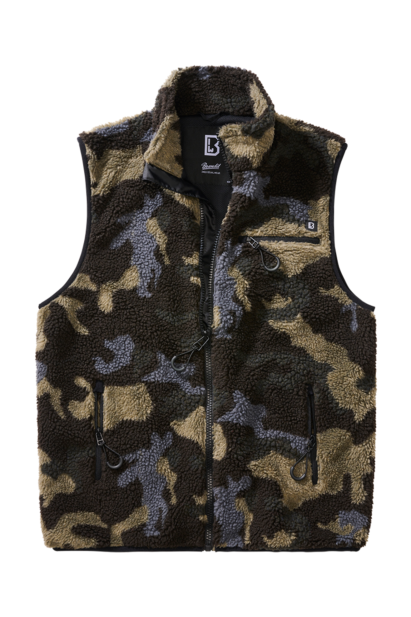 Brandit Gilet  Teddyfleece Camo Scuro