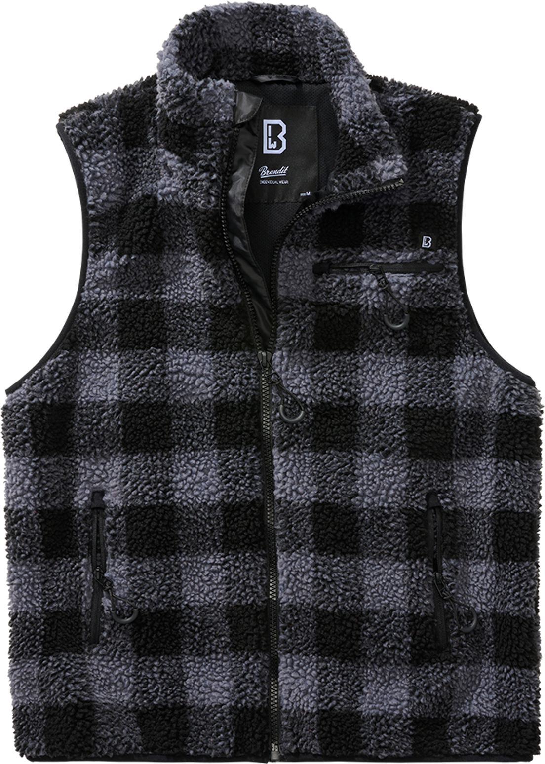 Brandit Gilet  Teddyfleece Nero-Grigio