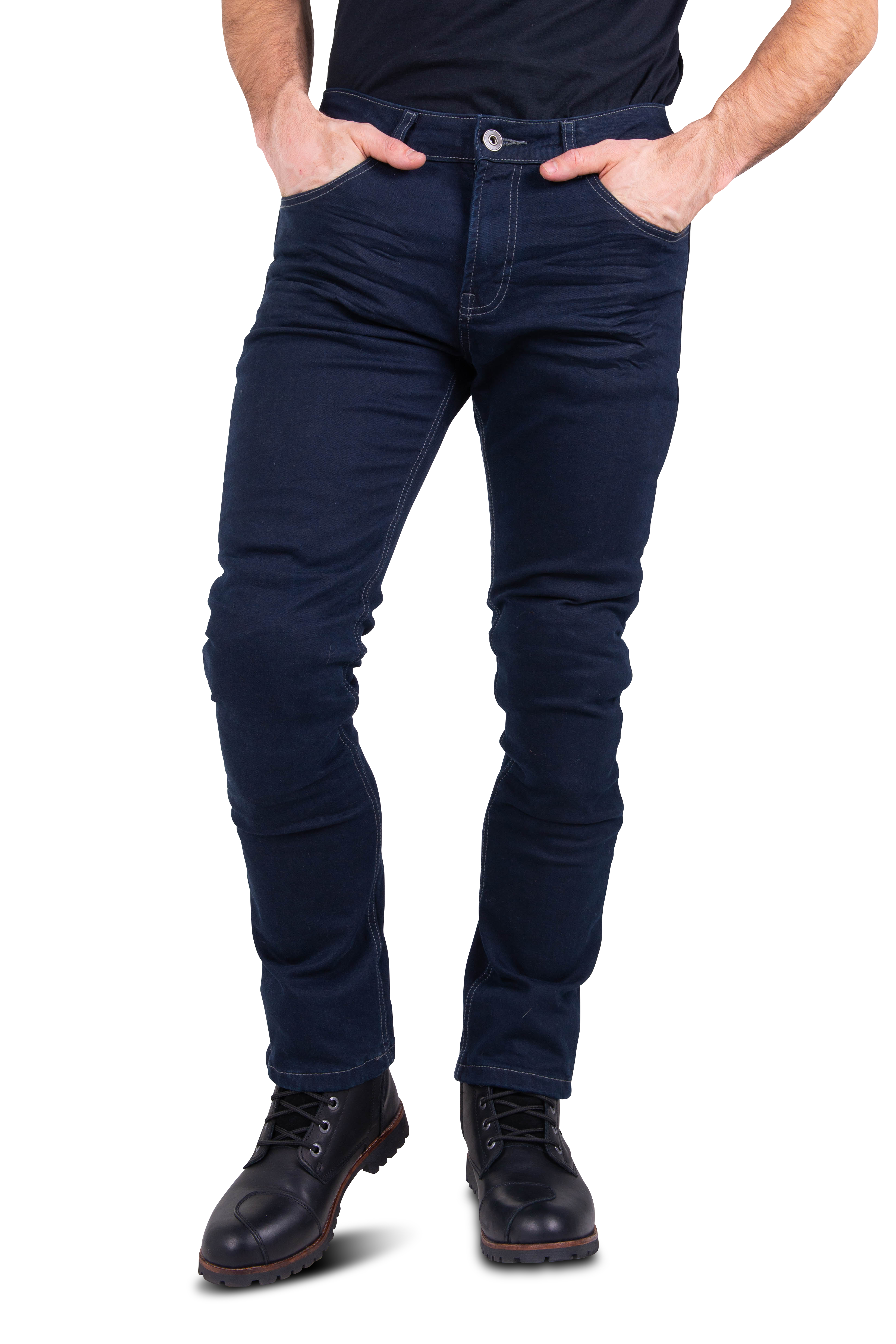 Course Jeans Moto  Burnout Rinforzati in Aramide Slim Fit Blu Scuro