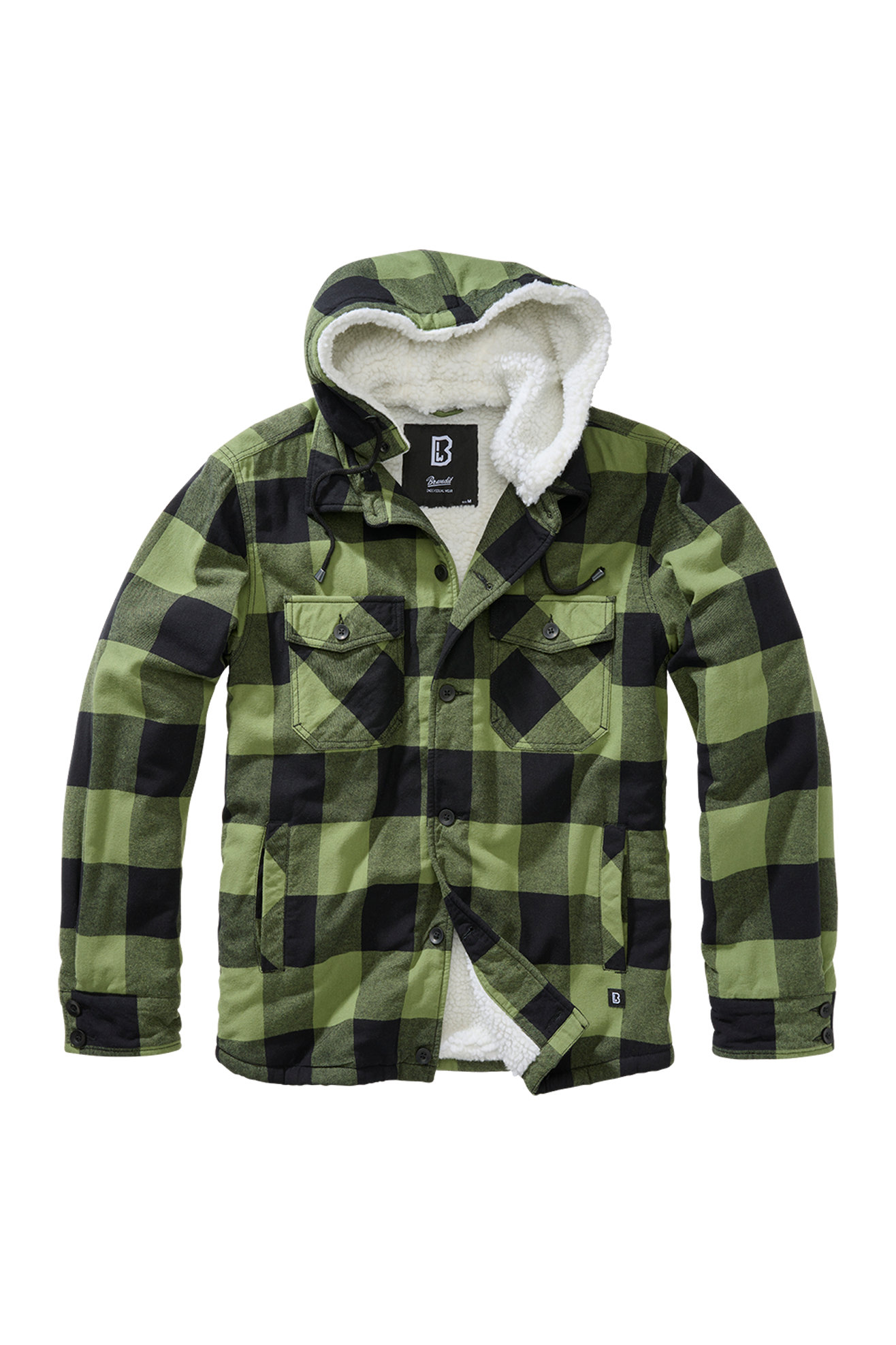 Brandit Giacca  Lumber Hooded Nero-Oliva