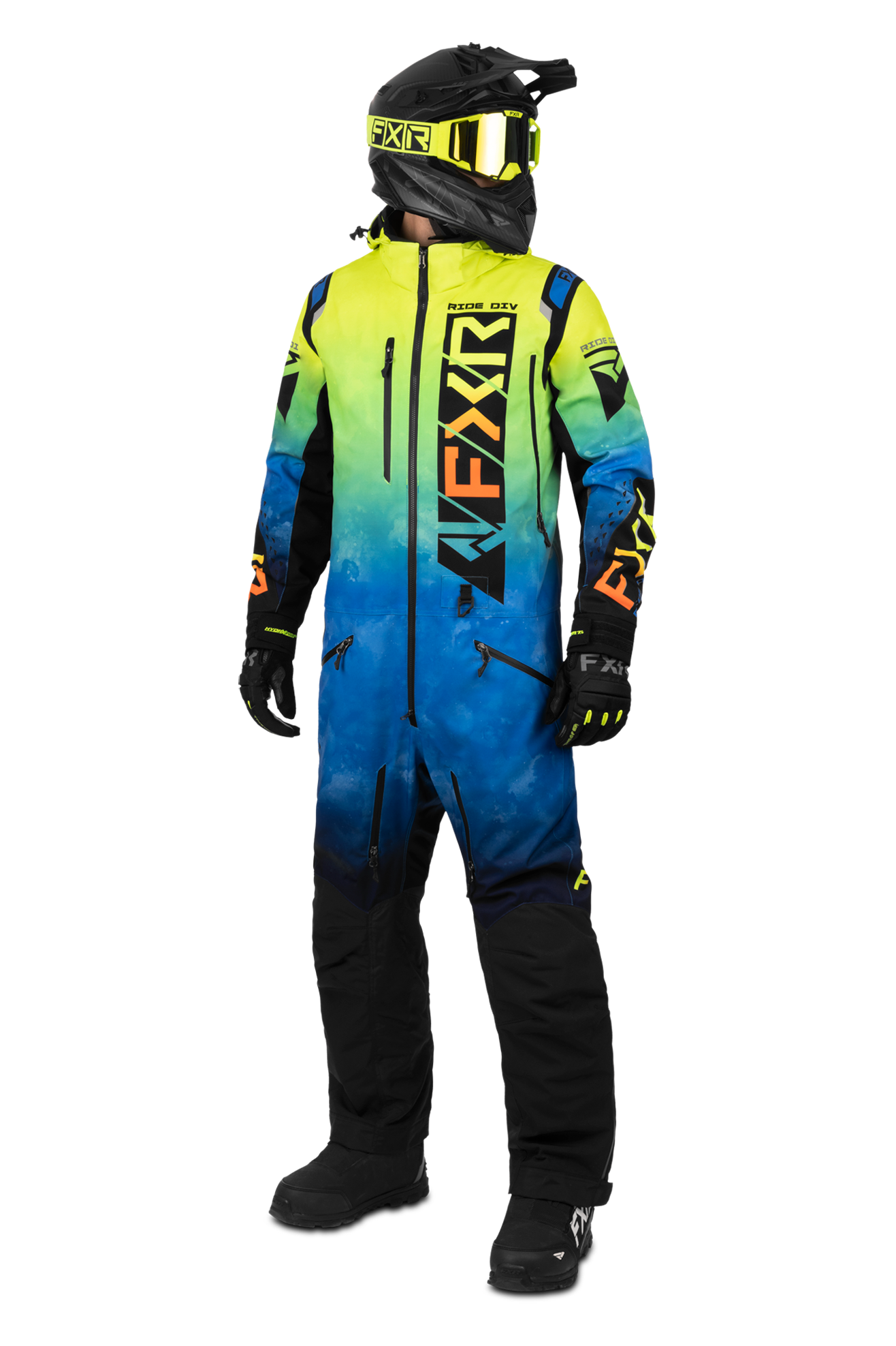 FXR Tuta  Helium Insulated Blu-Fluo Fade-Inferno