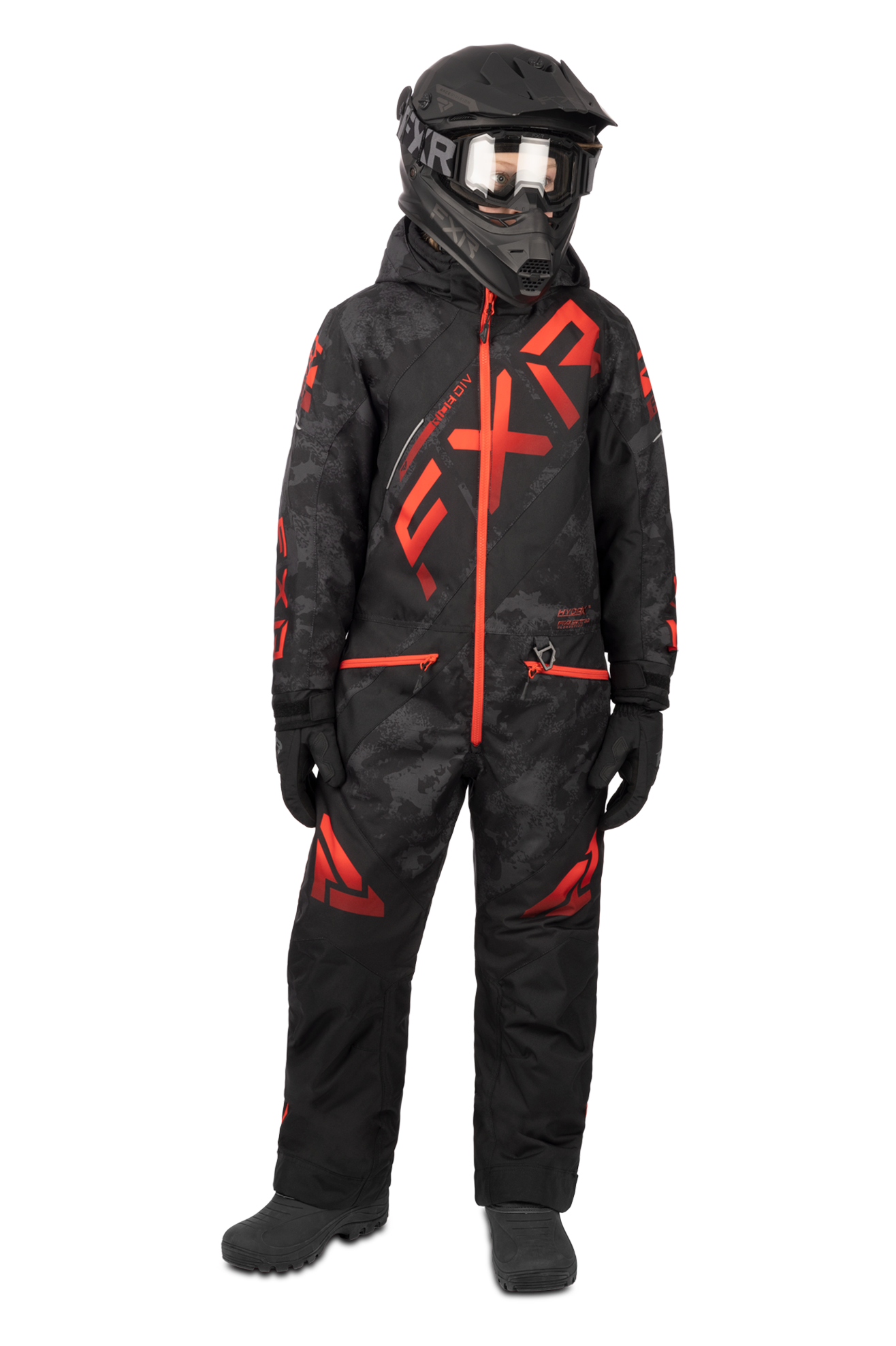 FXR Tuta Bambino  CX Nero Camo-Rosso Sbiadito