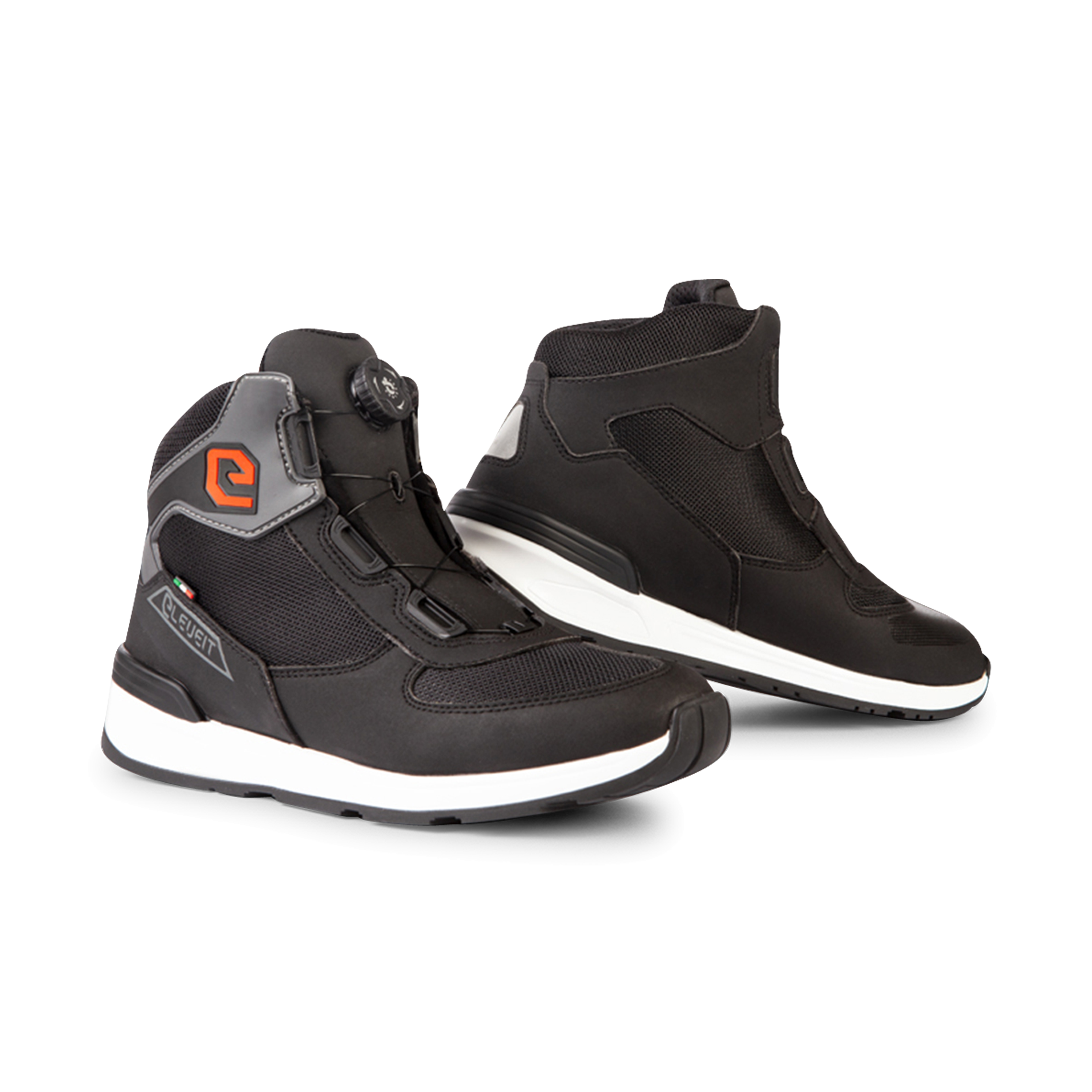 Eleveit Scarpe Moto Tank WP Nero-Arancio Fluo