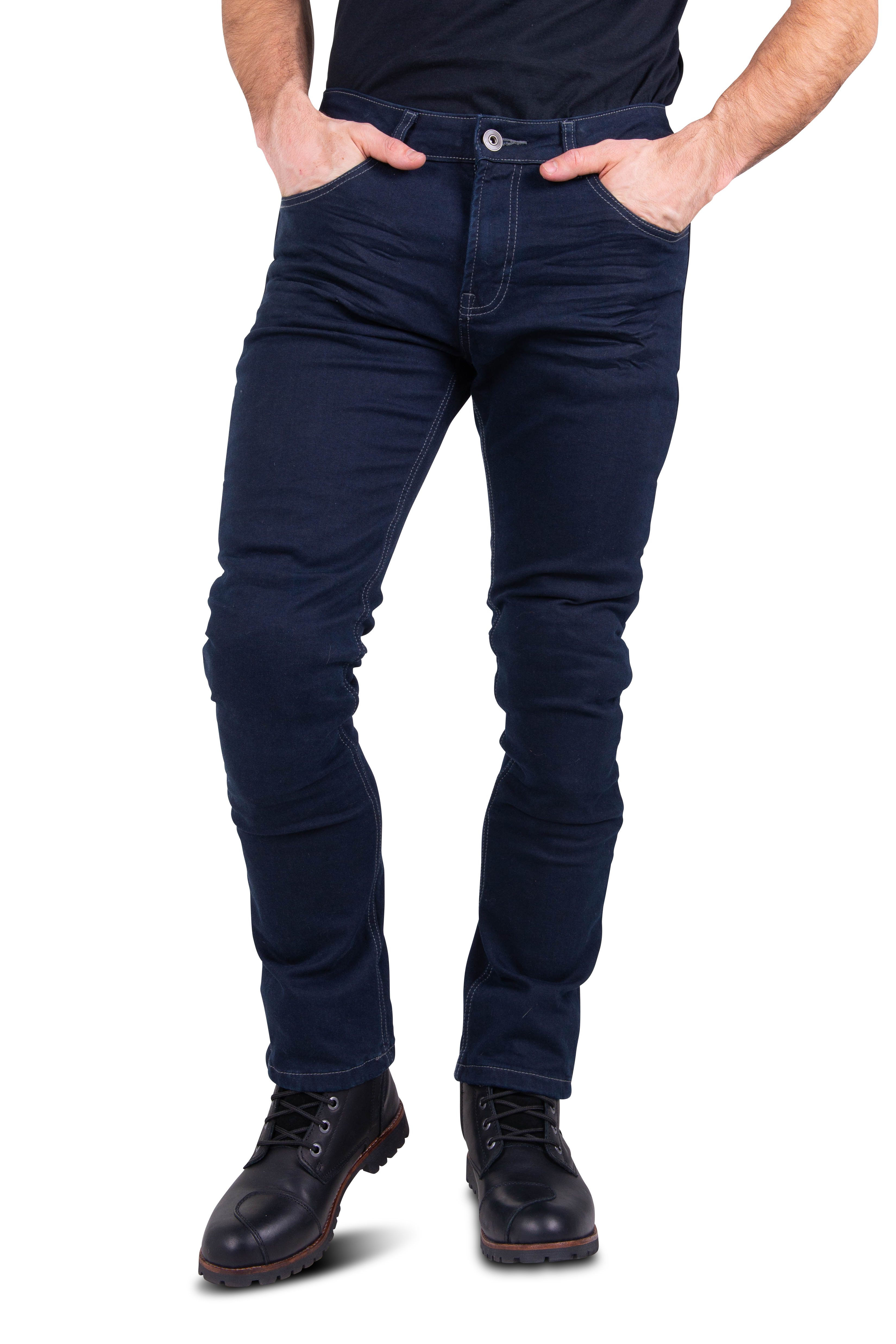 Course Jeans Burnout Slim Fit Rinforzati in Aramide Blu Scuro