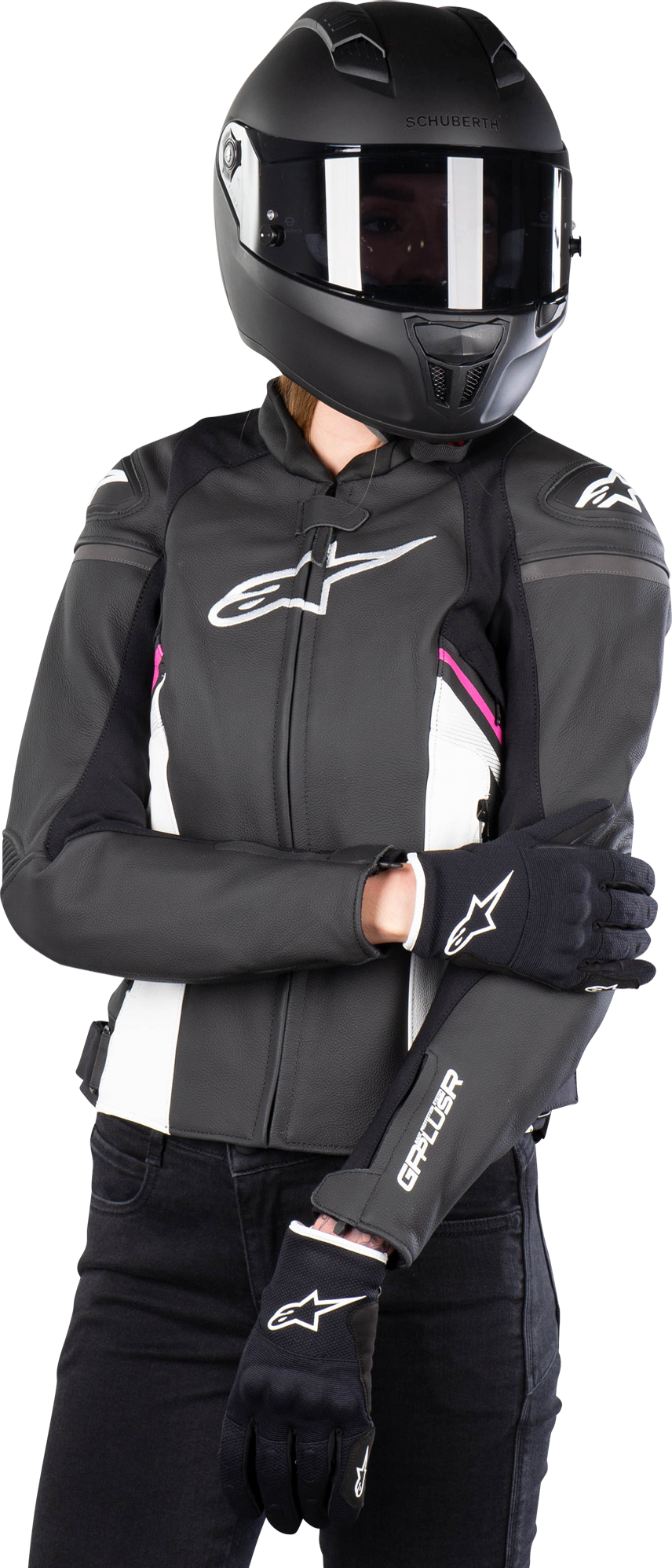Alpinestars Giacca Moto Donna  Stella GP Plus R V3 Nero-Bianco-Rosa Alpinestars Giacca Moto Donna  Stella GP Plus R V3 Nero-Bianco-Rosa