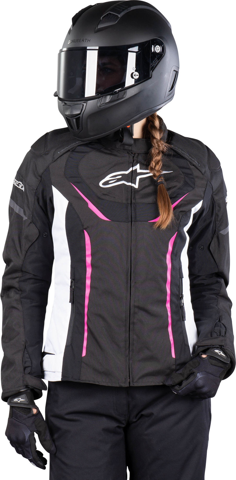 Alpinestars Giacca Moto Donna  Stella T-Jaws V3 Waterproof Nero-Bianco-Rosa Alpinestars Giacca Moto Donna  Stella T-Jaws V3 Waterproof Nero-Bianco-Rosa