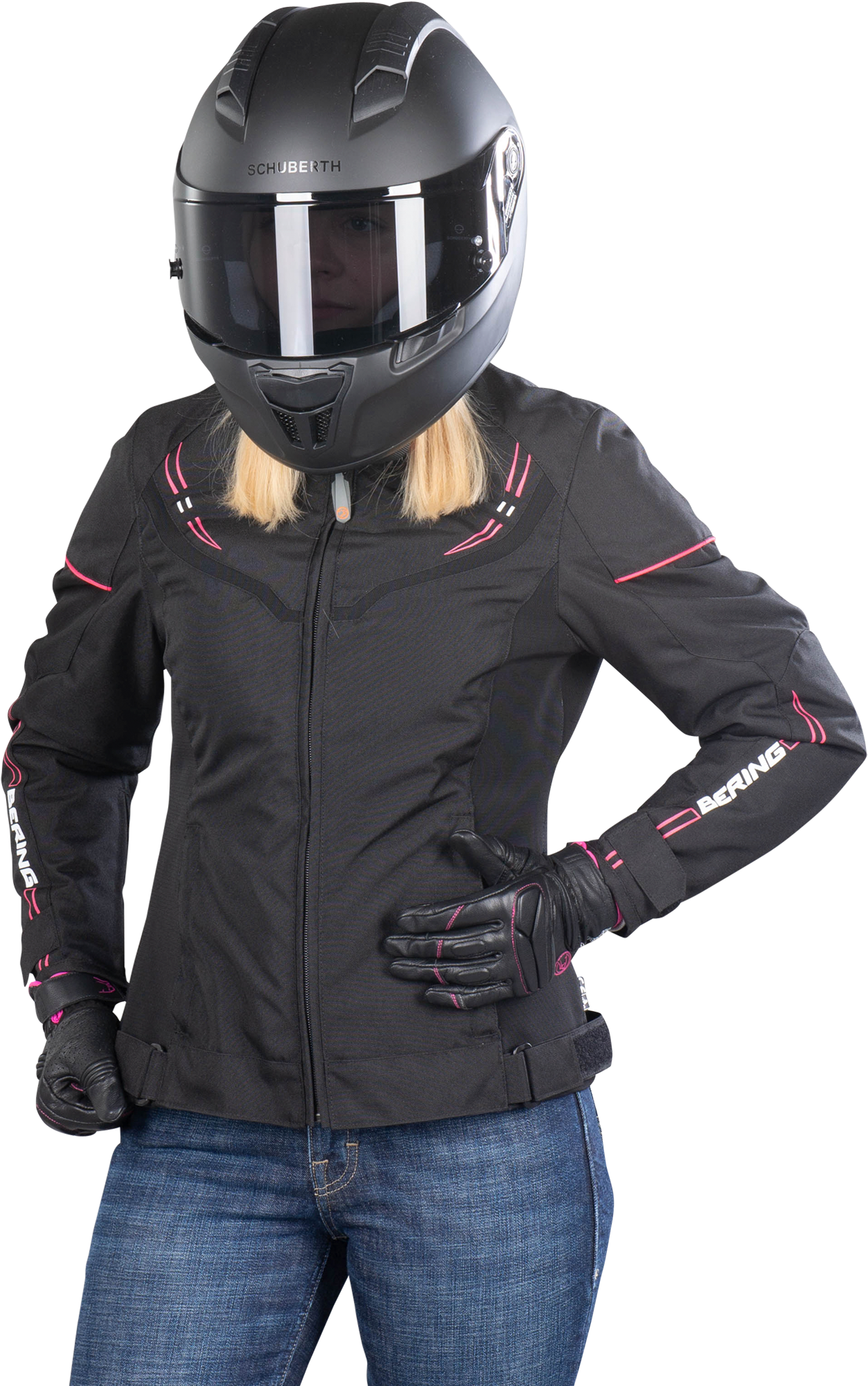 Bering Giacca Moto Donna  Paradise Nera-Fucsia