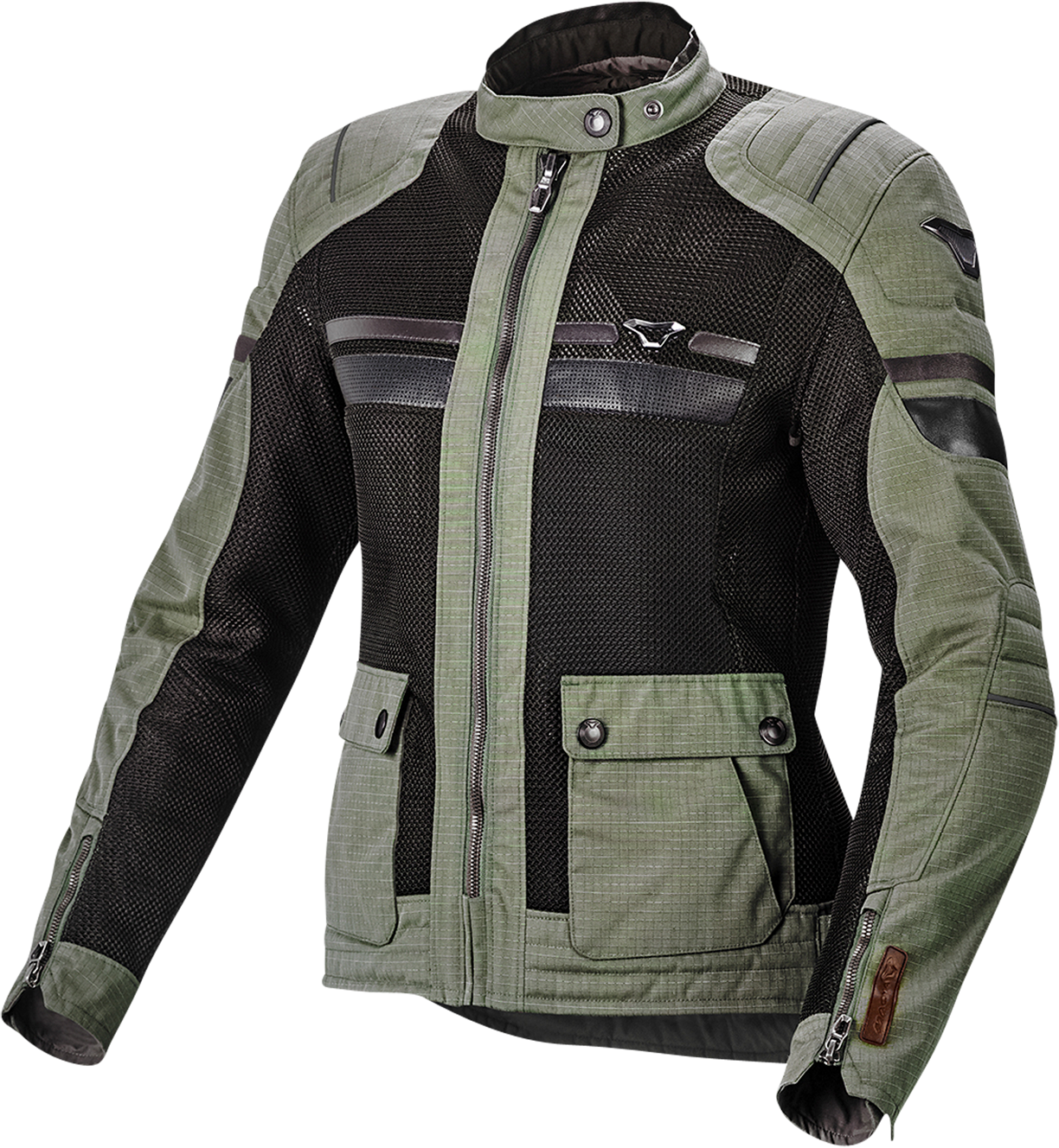 Macna Giacca Moto Donna  Fluent Verde-Nero