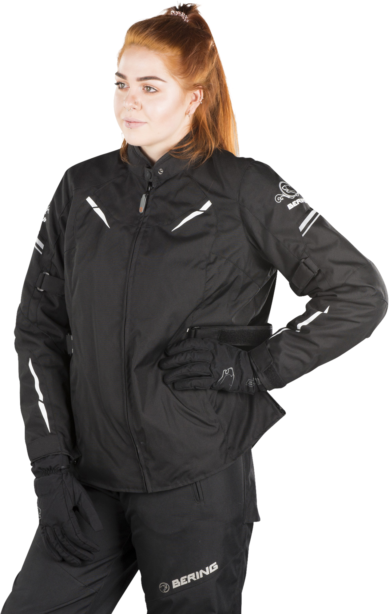 Bering Giacca Moto Donna  Penelope Queen Nero-Bianco Bering Giacca Moto Donna  Penelope Queen Nero-Bianco