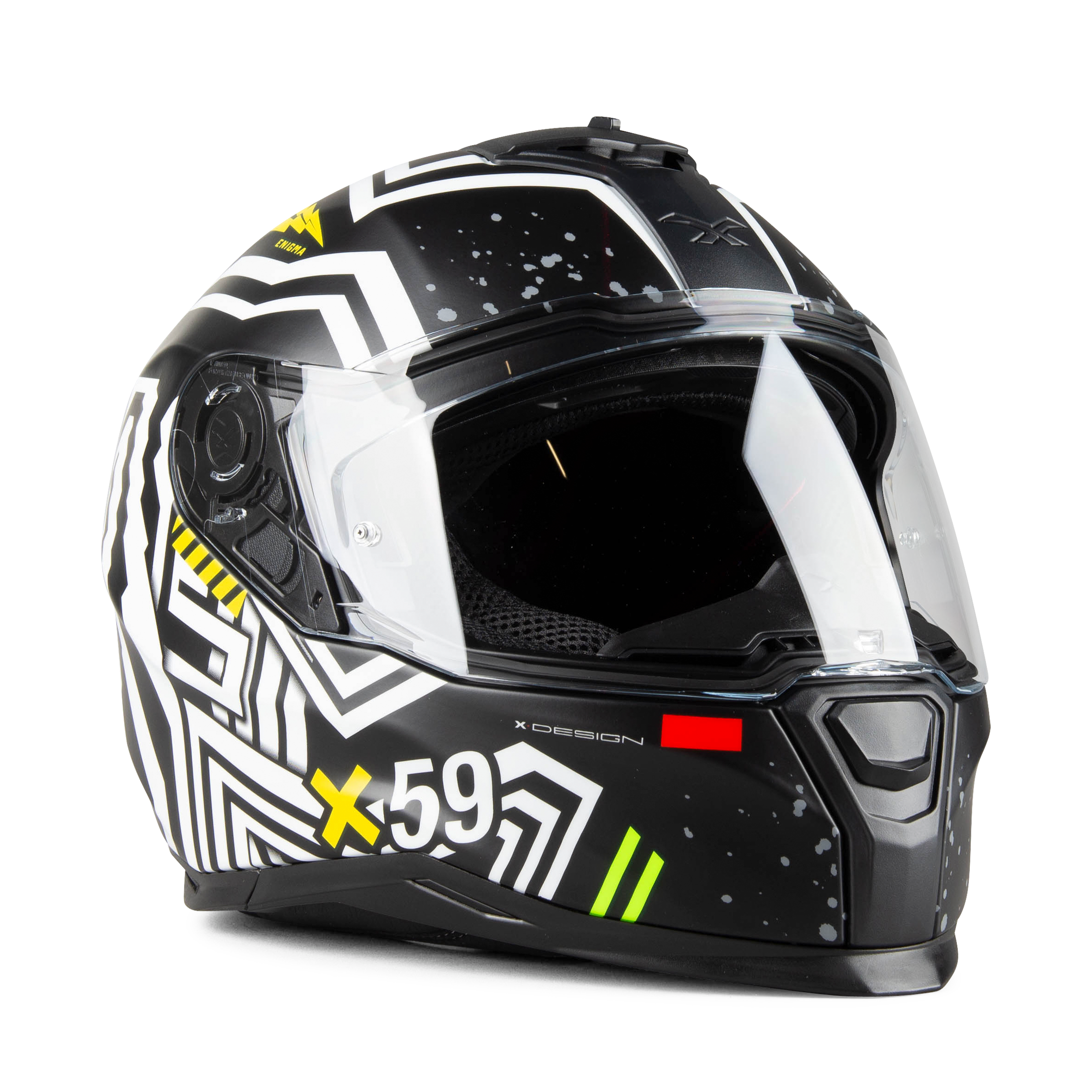 Nexx Casco Integrale  SX.100 Enigma Nero Opaco-Bianco Nexx Casco Integrale  SX.100 Enigma Nero Opaco-Bianco