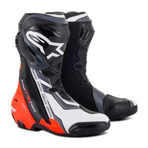 Alpinestars Stivali Moto  Supertech R Nero-Rosso Fluo-Bianco-Grigio