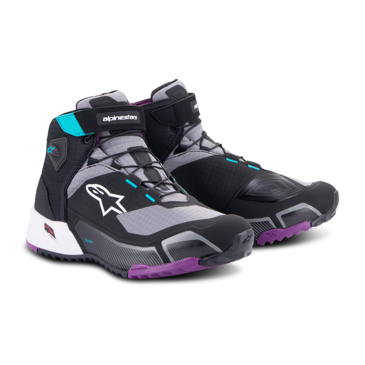 Alpinestars Scarpe Moto Donna  CR-X Drystar Nero-Grigio Plom Tea