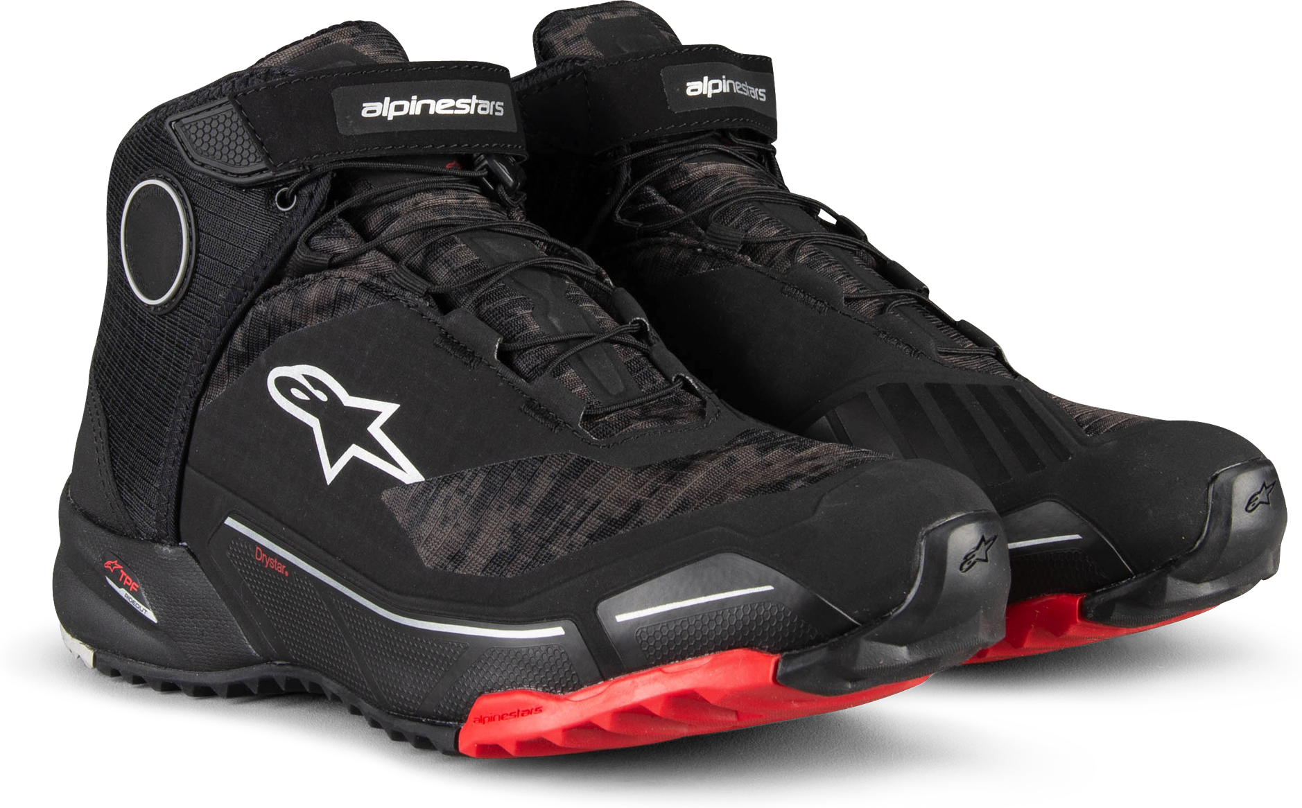 Alpinestars Scarpe Moto  CR-X Drystar Nero-Camo-Rosso