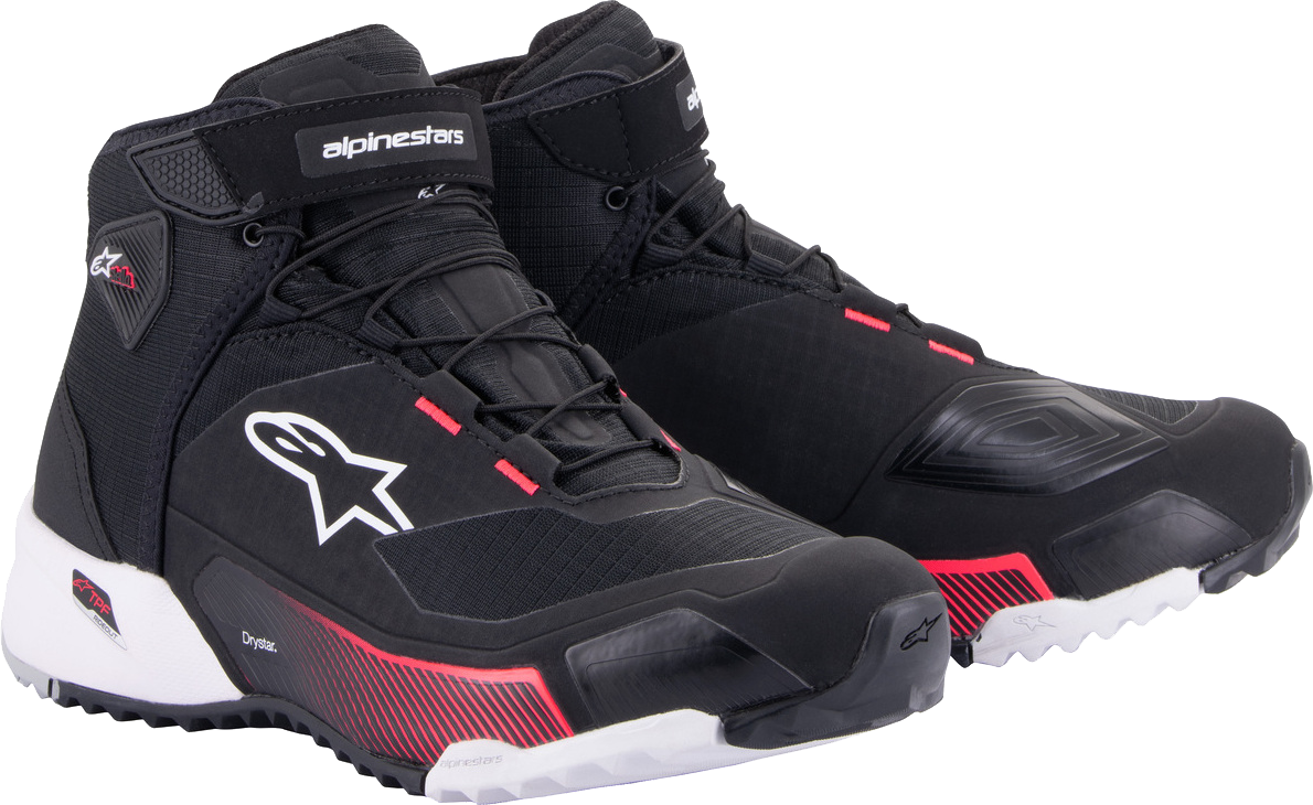 Alpinestars Scarpe Moto Donna  CR-X Drystar Riding Nero-Bianco-Rosa