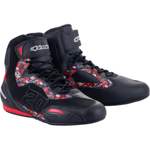 Alpinestars Scarpe Moto  FQ20 Faster-3 Rideknit Nero-Rosso