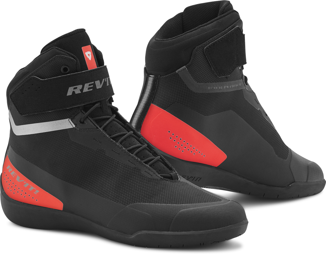 REV'IT! Scarpe Moto Mission Nero-Rosso Fluo