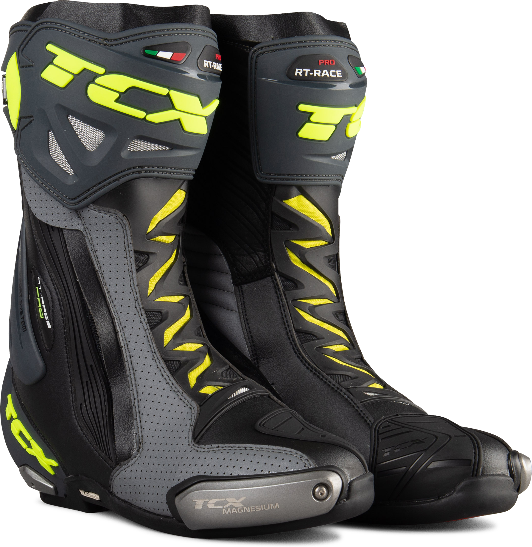 TCX Stivali Moto  RT-Race Pro Air Nero-Grigio-Giallo Fluo TCX Stivali Moto  RT-Race Pro Air Nero-Grigio-Giallo Fluo