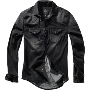 Brandit Camicia di Jeans  Riley Denim Nera