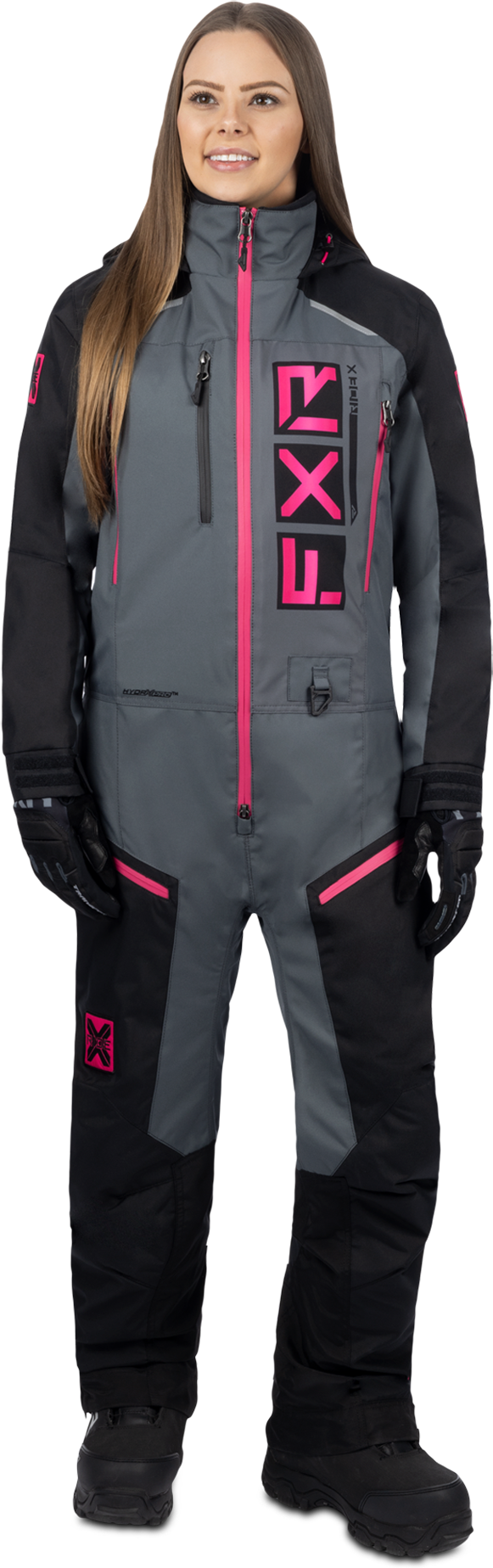 FXR Tuta Donna  Recruit Lite Nero-Carbone-Fucsia