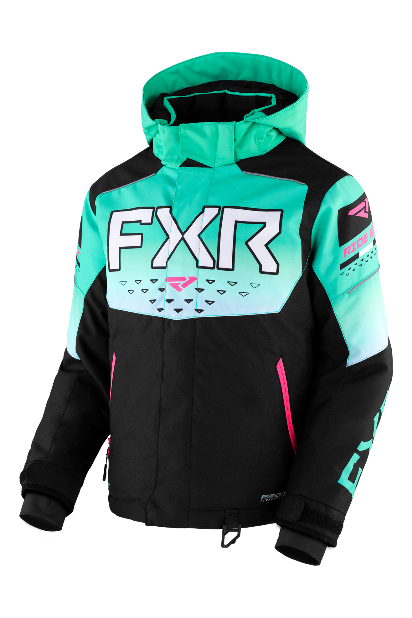 FXR Giacca Snow Donna  Helium Nero-Menta Sfumato-Rosa Elettrica