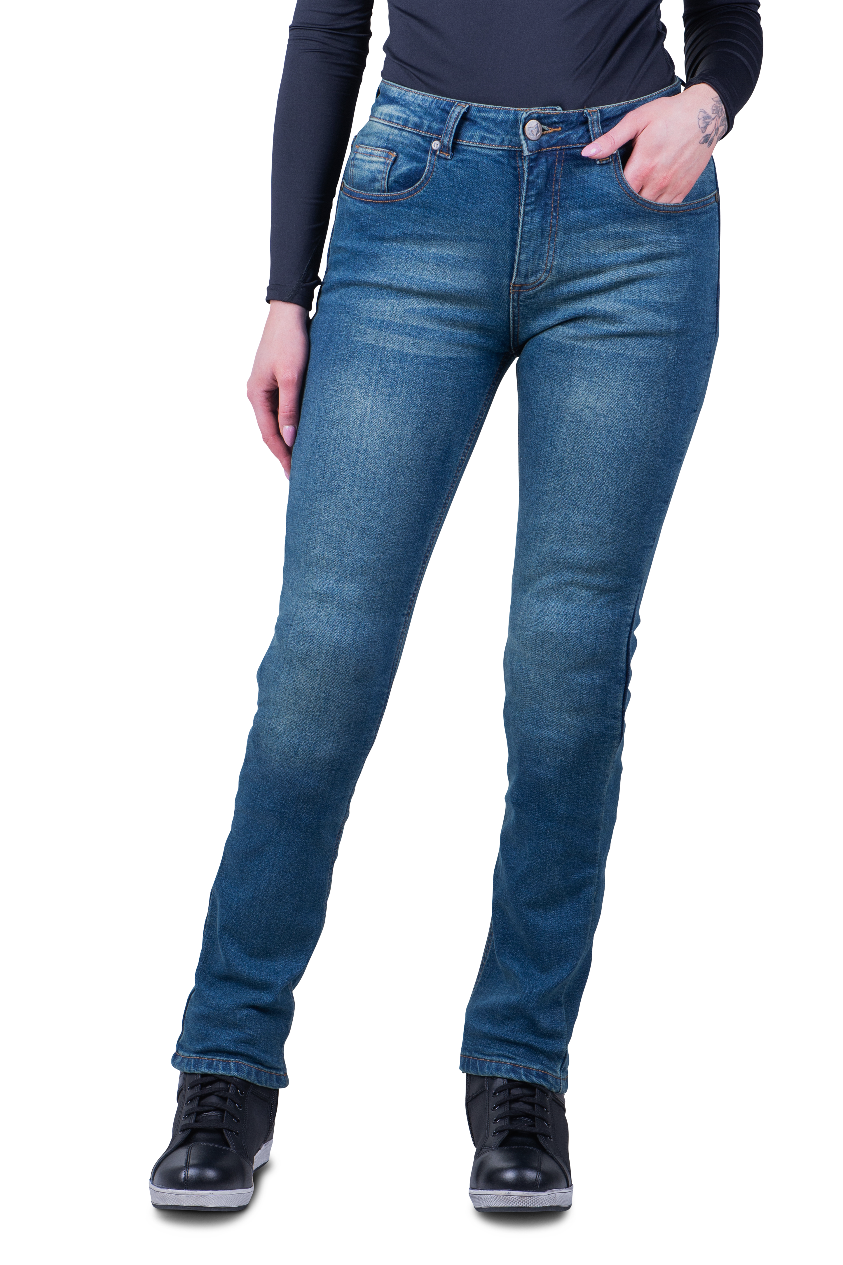 Course Jeans Moto Donna  Rey Taglio Dritto/Regular Blu Scuro