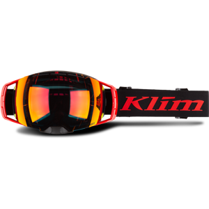 KLIM Maschera Snow  Aeon Goggle Tech Rosso Fuoco-Rosso Fumo Specchio