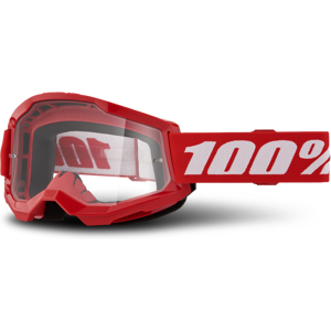 100% Maschera Cross Bambino  Strata 2 Rosso-Trasparente