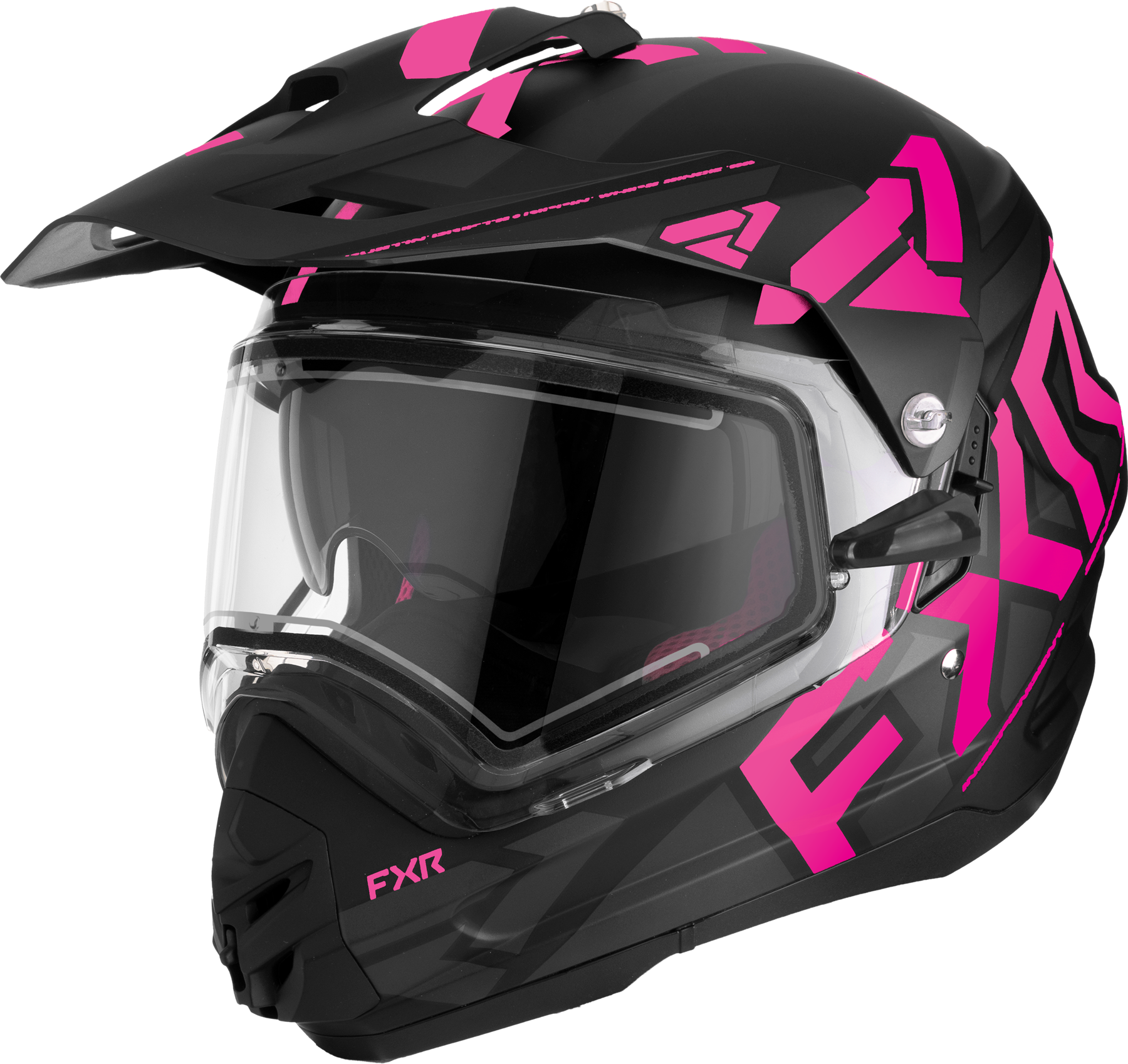 FXR Casco Cross  Torque X Team Visiera Elettrica Nero-Rosa Elettrico