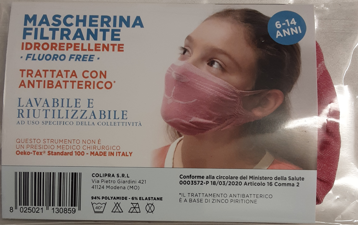 guam mascherina filtrante lavabile bimba (6-14 anni)