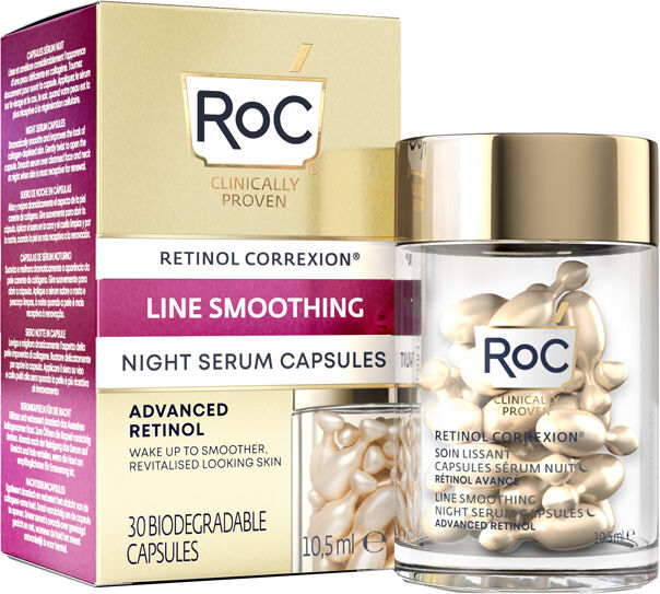 roc retinol correxion line smoothing siero viso notte 30 capsule