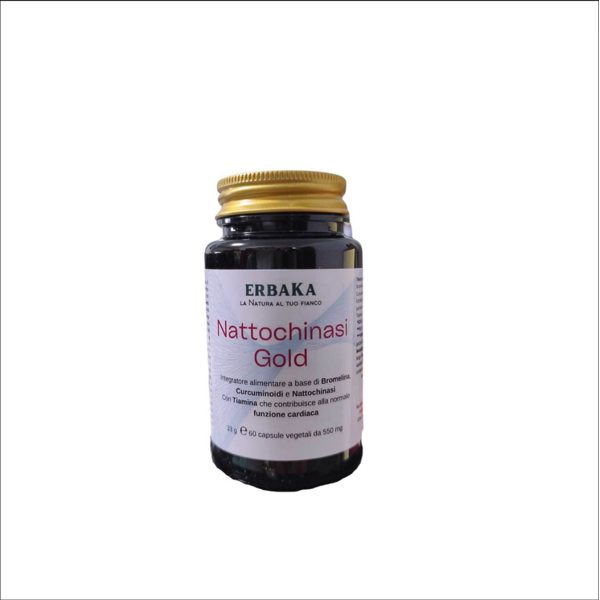 erbaka nattochinasi gold con curcuma e bromelina 60 cps