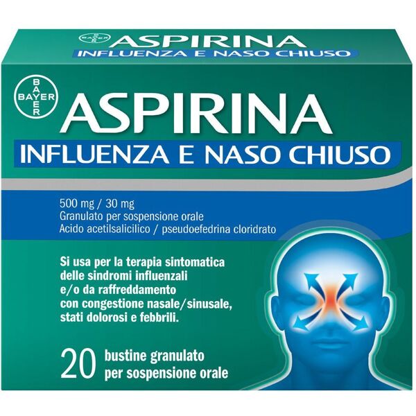 bayer aspirina influenza e naso chiuso 20 buste