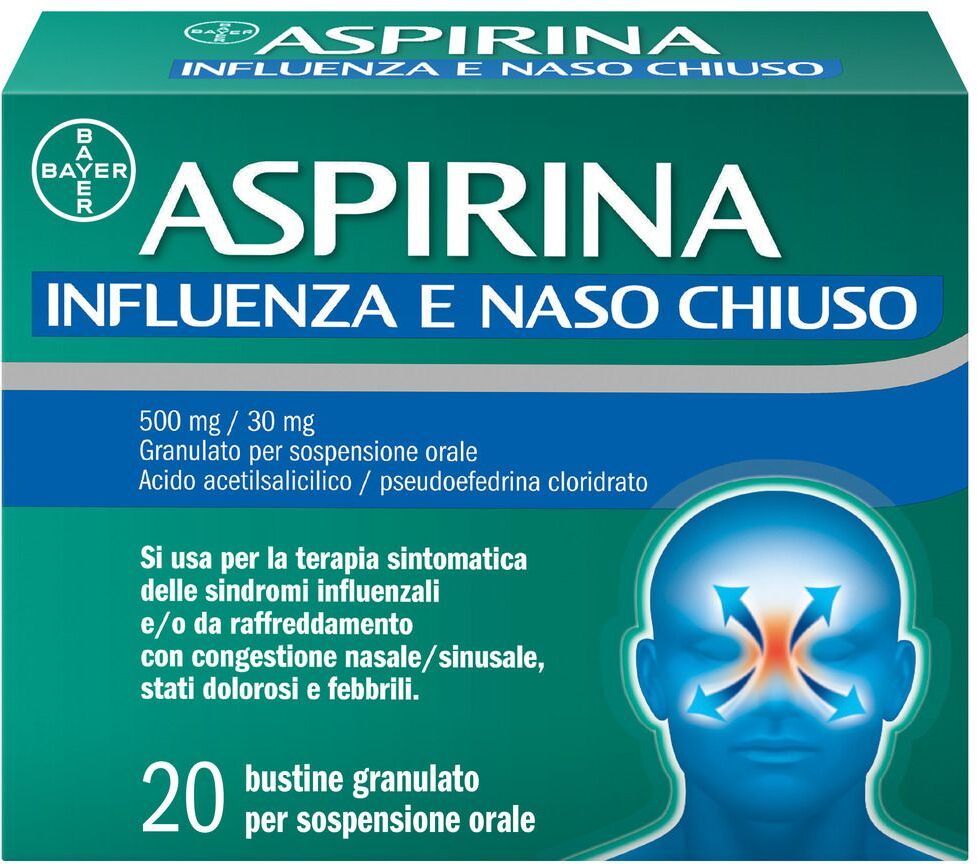 Bayer Aspirina Influenza e Naso Chiuso 20 Buste