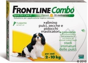 merial frontline combo antiparassitario per cani da 2-10kg (3 pipette)