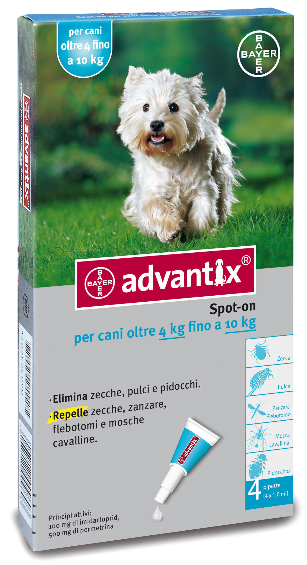Bayer Advantix spot-on 4 pipette 1 ml (4-10 kg)