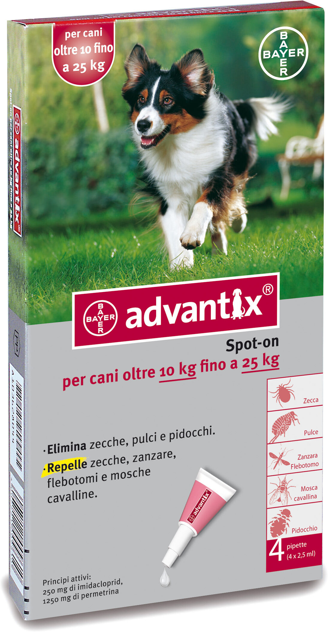 Bayer Advantix spot-on 4 pipette 2.5 ml (10-25 kg)