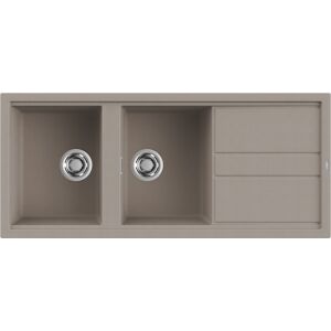 Elleci Lavello Incasso 2 vasche 116x51 Best 500 Granitek Grigio Tortora LGB50043