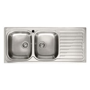 Elleci Lavello Incasso 2 vasche 116x50 Sky 500 Vasche a Sinistra Satinata Acciaio/Inox LIK500SACSX