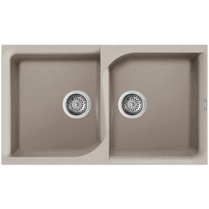 Elleci Lavello Incasso 2 vasche 86x50 Ego 450 Granitek Grigio Tortora LGE45043