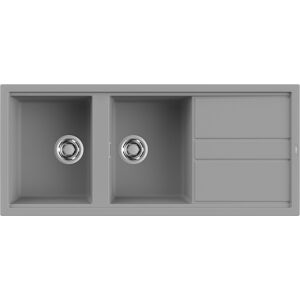 Elleci Lavello Incasso 2 vasche 116x51 Best 500 Keratek Plus Grigio Light Grey LKB50097