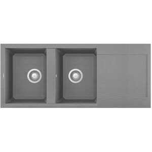 Elleci Lavello Incasso 2 vasche 116x50 Easy 500 Metaltek Grigio Titanium LMY50073