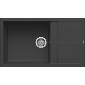 Elleci Lavello Incasso 1 vasca 86x50 Unico 410 Granitek Nero LGU41040