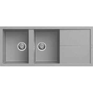 Elleci Lavello Incasso 2 vasche 116x50 Unico 500 Keratek Plus Grigio Light Grey LKU50097