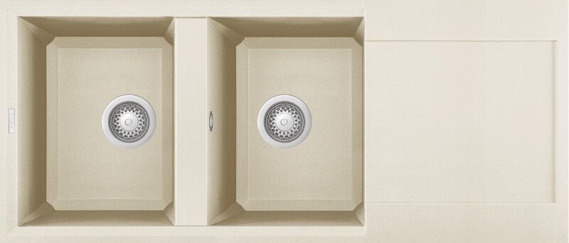 Elleci Lavello Incasso 2 vasche 116x50 Easy 500 Granitek Bianco Antico LGY50062 Elleci Lavello Incasso 2 vasche 116x50 Easy 500 Granitek Bianco Antico LGY50062