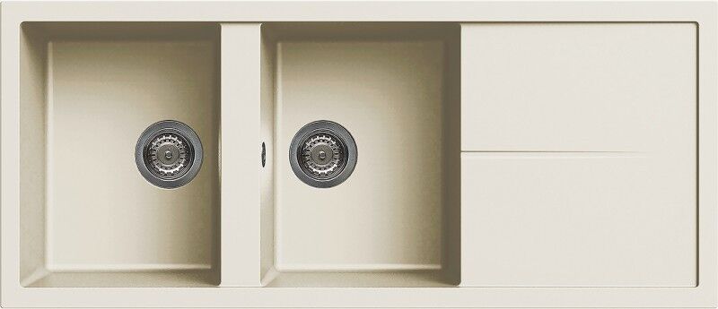 Elleci Lavello Incasso 2 vasche 116x51 Unico 500 Granitek Bianco Antico LGU50062 Elleci Lavello Incasso 2 vasche 116x51 Unico 500 Granitek Bianco Antico LGU50062