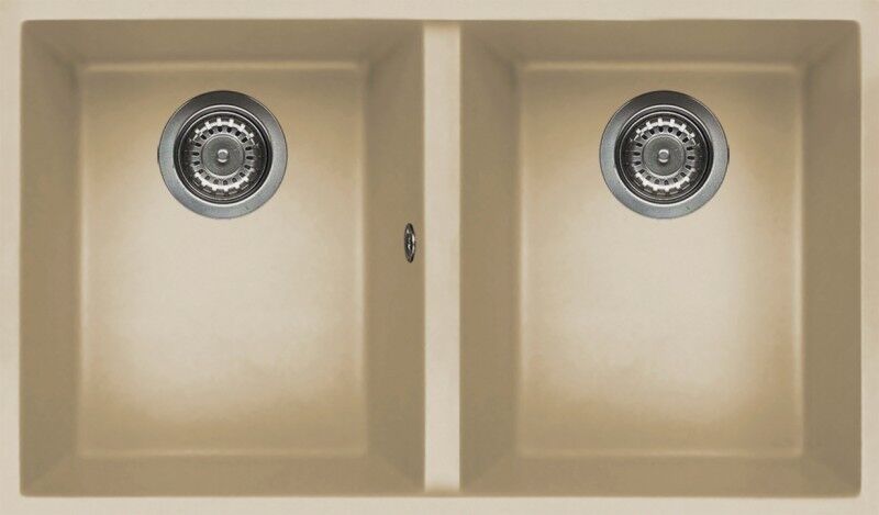 Elleci Lavello Incasso 2 vasche 76x43,5 Quadra 350 Sottotop Keratek Plus Champagne LKQ35095BSO Elleci Lavello Incasso 2 vasche 76x43,5 Quadra 350 Sottotop Keratek Plus Champagne LKQ35095BSO