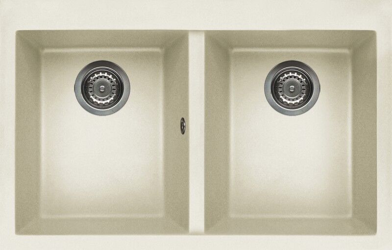 Elleci Lavello Incasso 2 vasche 79x50 Quadra 350 Granitek Bianco Antico LGQ35062 Elleci Lavello Incasso 2 vasche 79x50 Quadra 350 Granitek Bianco Antico LGQ35062