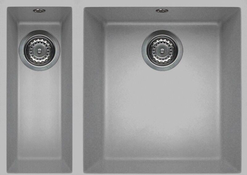 Elleci Lavello Incasso 2 vasche 56x44 Quadra 150 Sottotop Metaltek Grigio Aluminium LMQ15079BSO Elleci Lavello Incasso 2 vasche 56x44 Quadra 150 Sottotop Metaltek Grigio Aluminium LMQ15079BSO