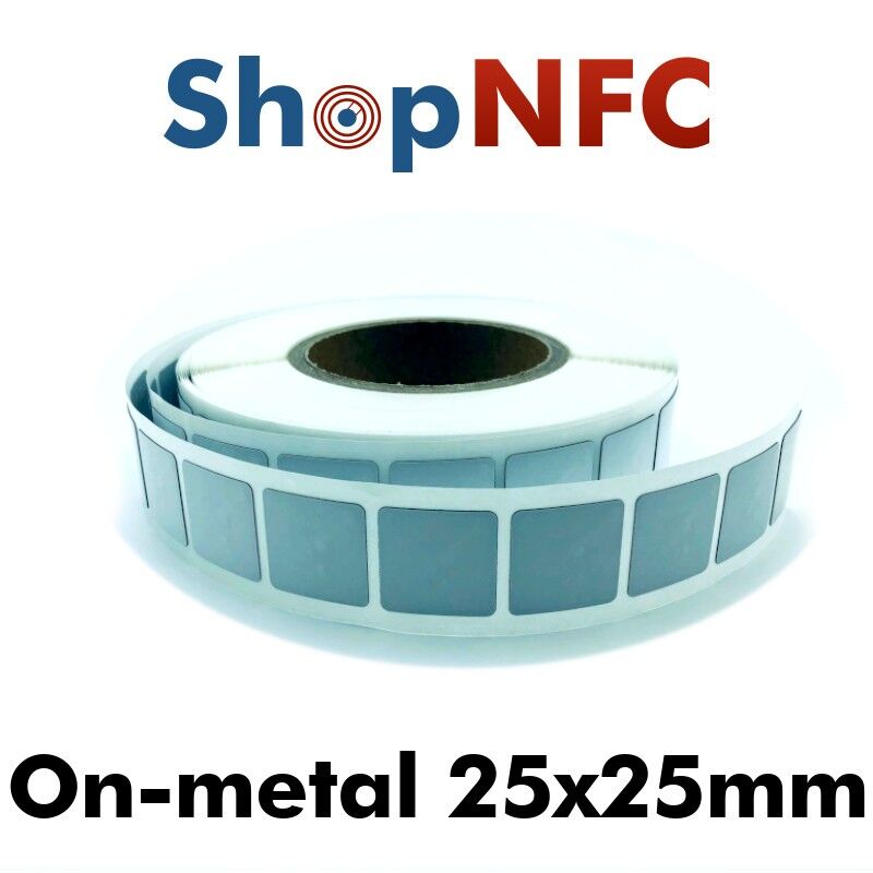 Confidex Tag NFC schermati ICODE SLIX2 Steelwave HF 25x25mm